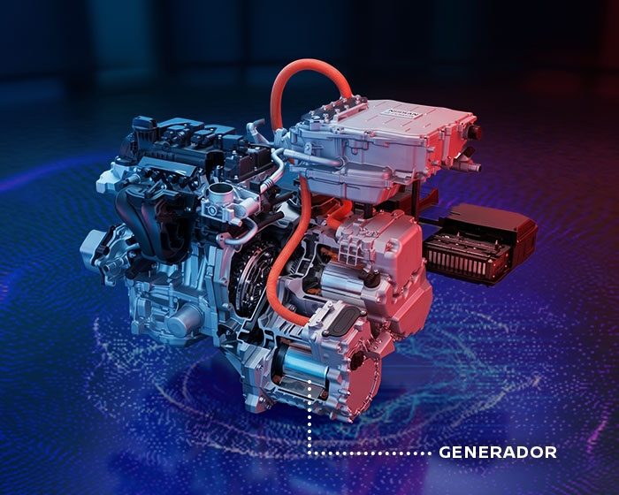 Nissan e-POWER 2022 vista exterior de hombre con manos en el volante con Más Aceleración