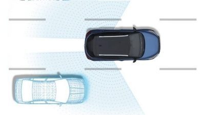 2022 Nissan Frontier illustrating intelligent forward collision warning sensors