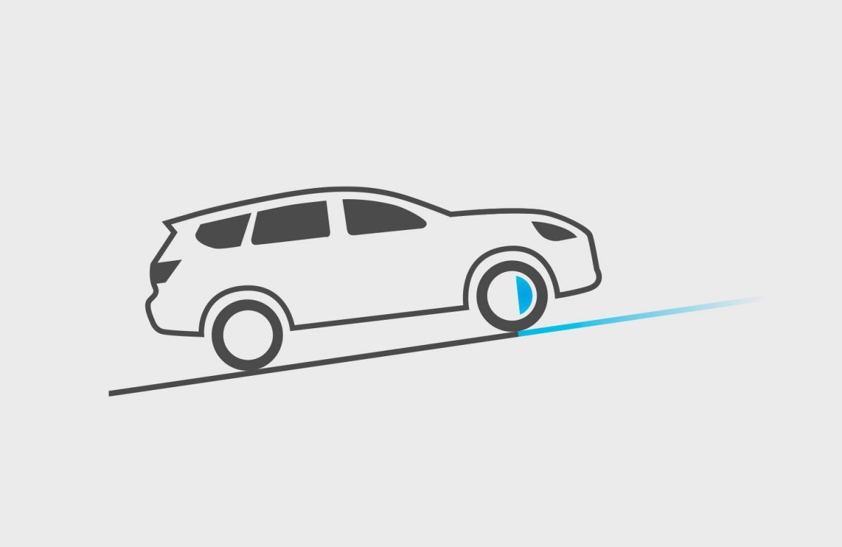 Gráfico de SUV con asistencia de ascenso en pendientes