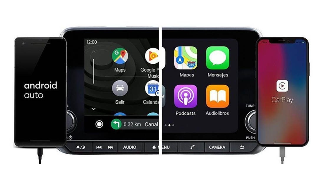 Apple CarPlay™ y Android Auto™.