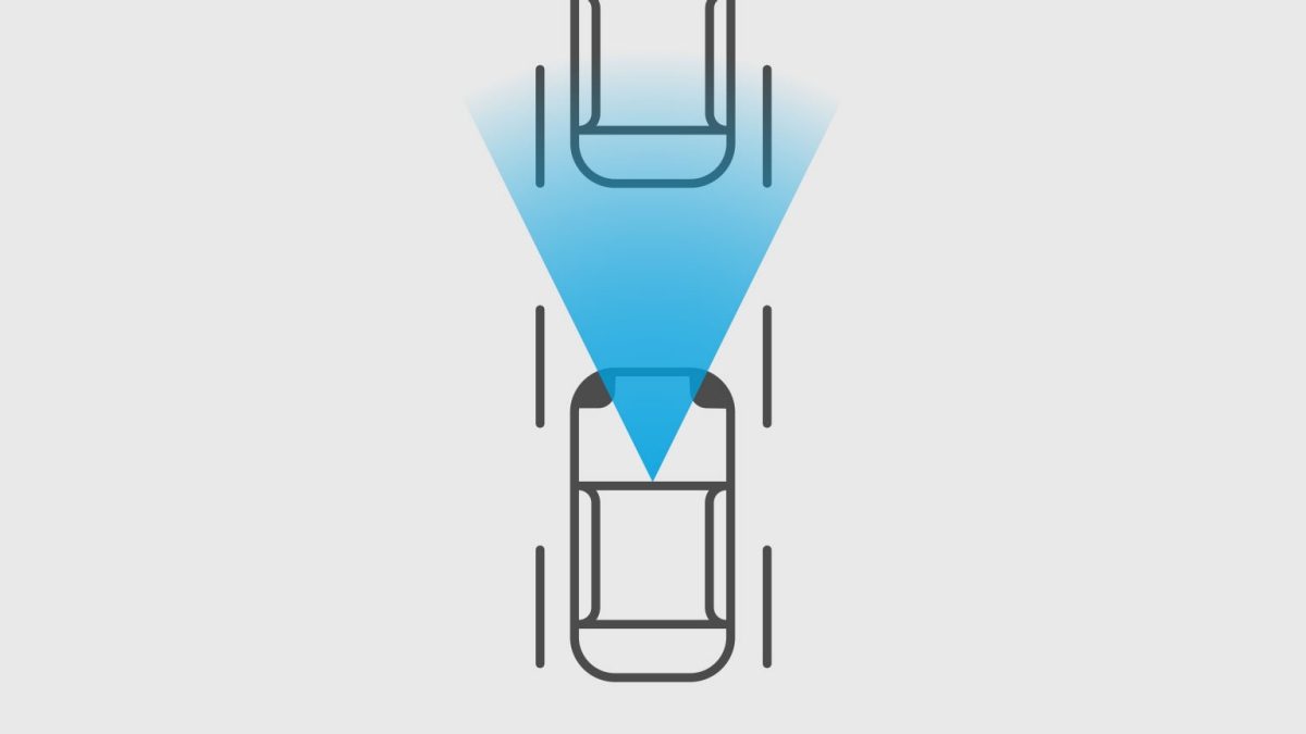 Icono de Nissan X-Trail 2024 mostrando como funciona la Tecnología de Alerta Inteligente de colisión Frontal