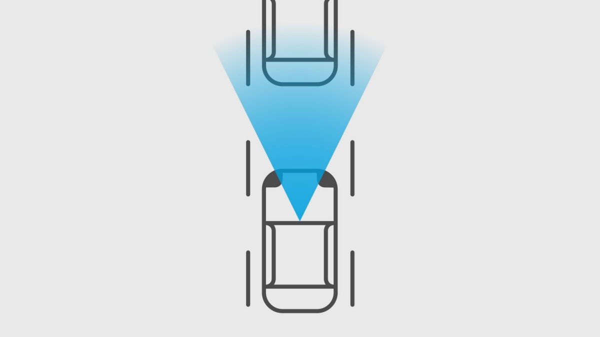 Icono de Nissan X-Trail 2025 mostrando como funciona la Tecnología de Alerta Inteligente de colisión Frontal