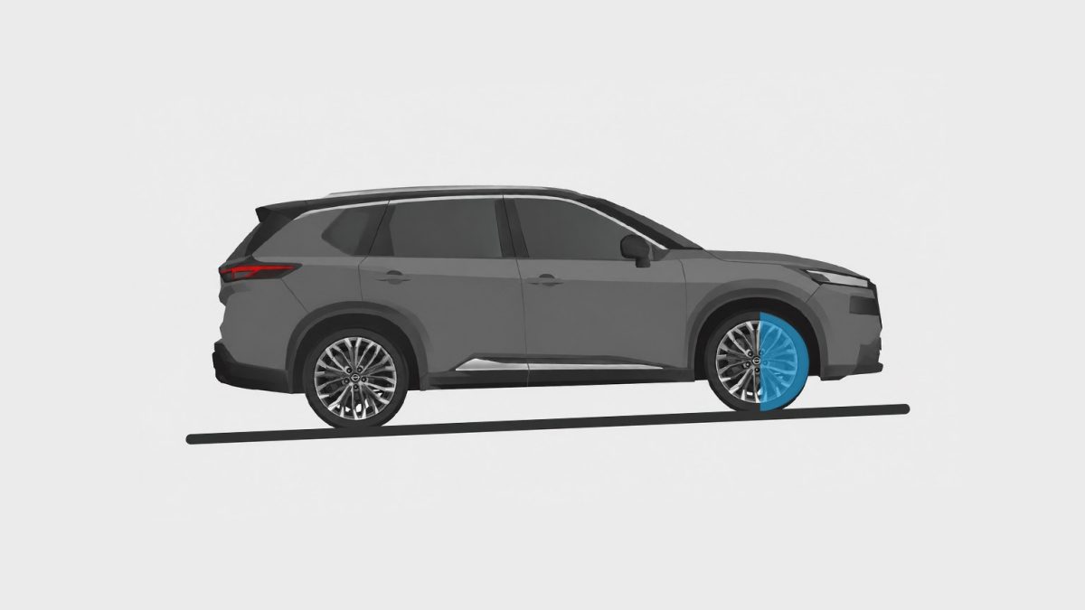 Icono de Nissan X-Trail 2026 mostrando como funciona la Tecnología de Alerta de Tráfico Cruzado