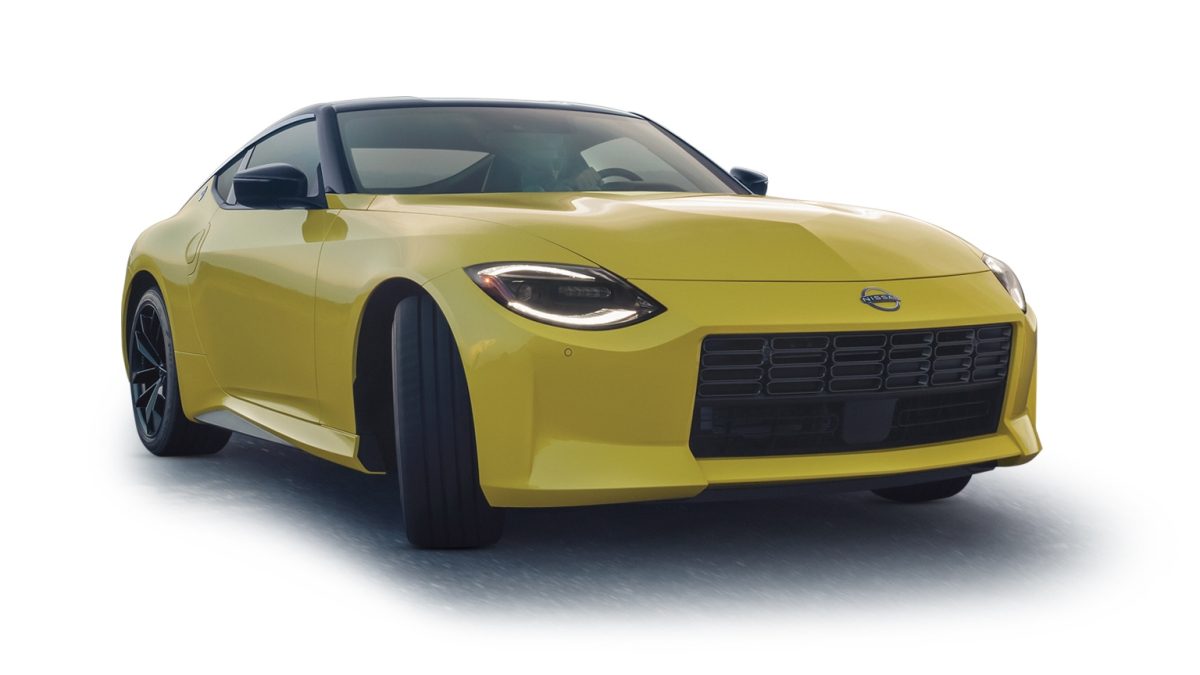 Nuevo Nissan Z 2023 samurái absoluto color amarillo leyenda frontal