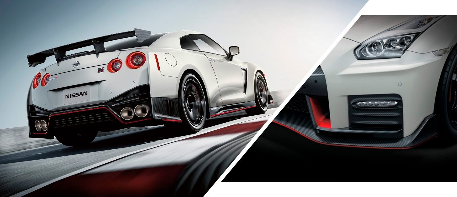 GT-R NISMO on track and close up of front headlight