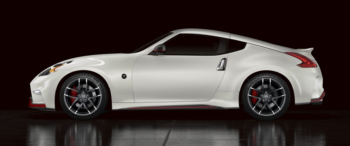 Nissan 370Z NISMO profile on glossy black surface